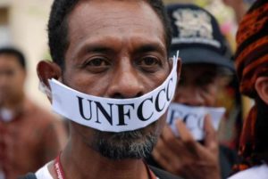 Man at UNFCCC protest