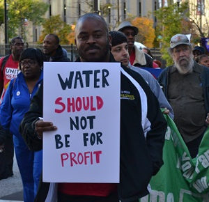 Man demanding Baltimore water system remain public.