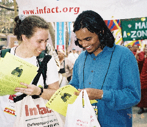 Patti Lynn organizing for the global tobacco treaty in 2004
