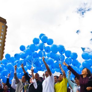 Corporate Accountability staff and allies celebrate the passage of Colombia’s landmark tobacco control law. Our organizing has helped support countries like Colombia in implementing lifesaving protections in line with global tobacco treaty measures. CREDIT: Jorge Panchoaga