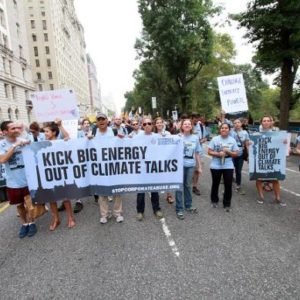 Corporate Accountability organizers rally for action at UN climate summit.