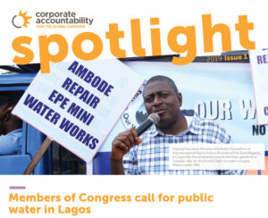 The front cover of Spotlight, Corporate Accountability’s newsletter.