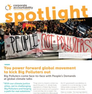 Corporate accountability newsletter cover March 2019